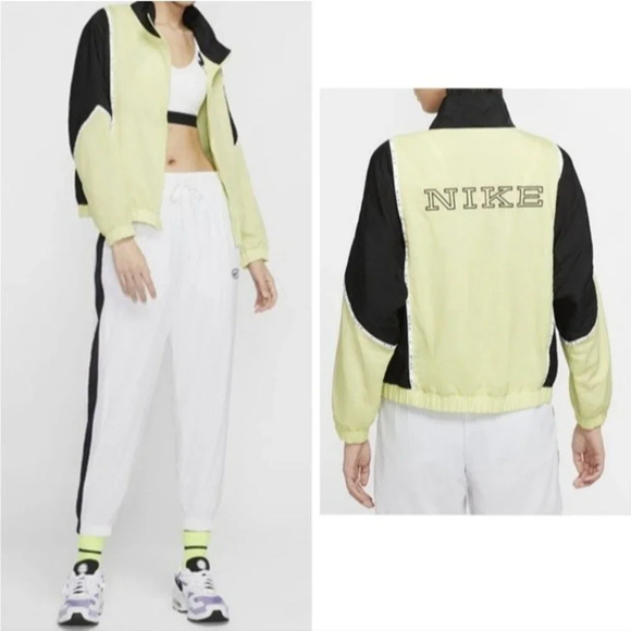 Nike Jacket Sportswear Windbreaker Full Zip Jacket Limelight Green Black XS - Picture 1 of 10